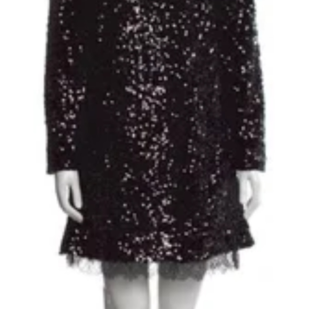 Sachin + Babi Scoop Neck Mini Dress Black Sequin Dress